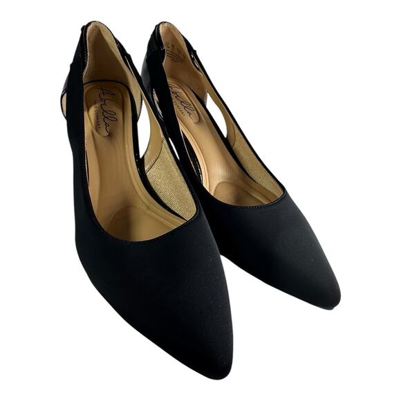 New Abella Women 11M Black Pump Comfort Kitten Heel Patent Leather Holiday Party - Picture 3 of 13